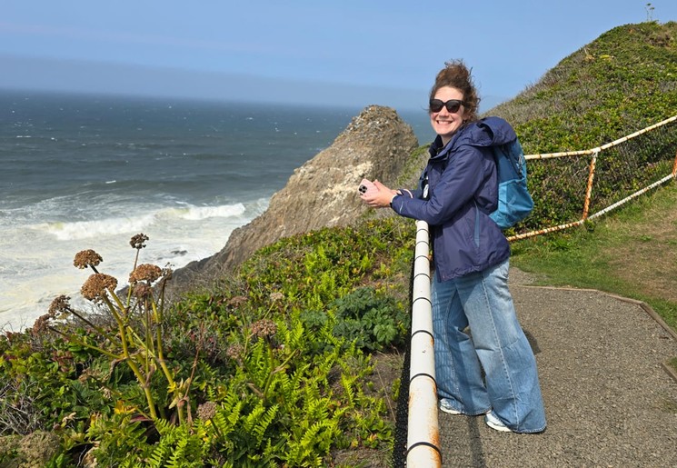 Collega Anne bij Oregon Coast