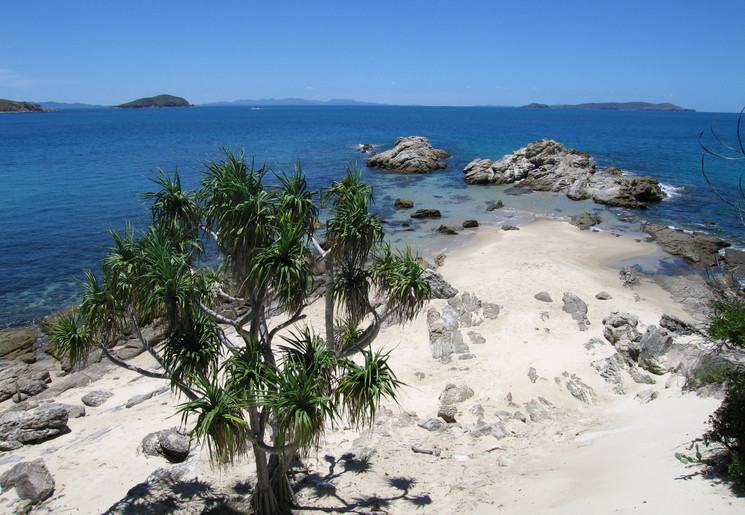 Het ongerepte strand van Great Keppel Island, Australië