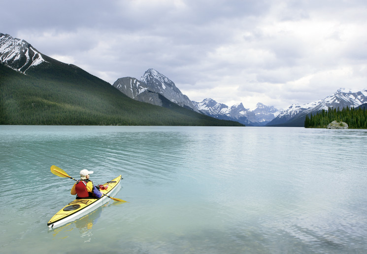 Kajakken in Banff, West-Canada