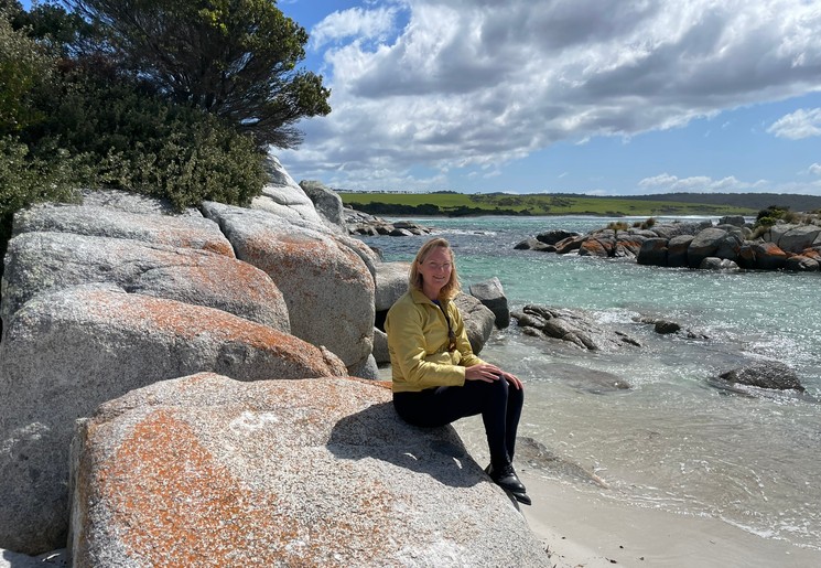 Kleuren van de Bay of Fires in Tasmanië, Australië