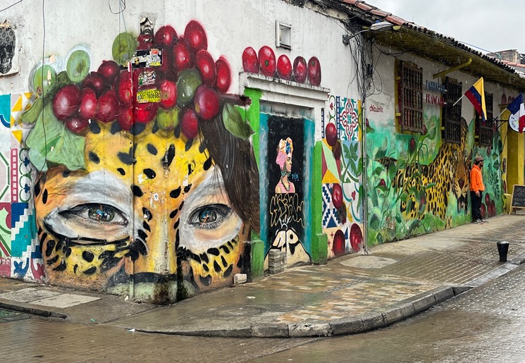Mooie muurschilderen in Bogota, Colombia