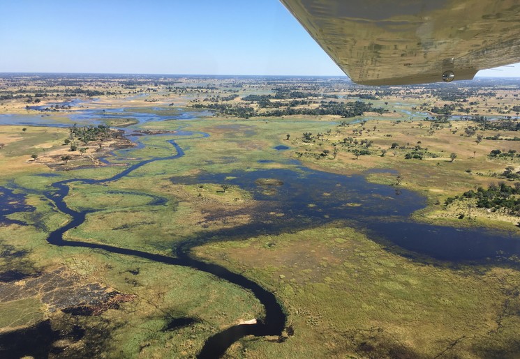 De Okavango Delta vanuit de lucht, Botswana