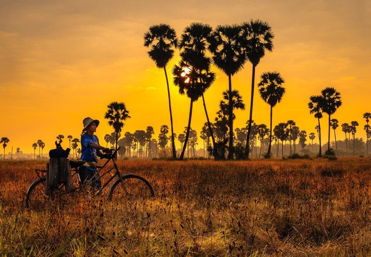 Zonsondergang in Cambodja