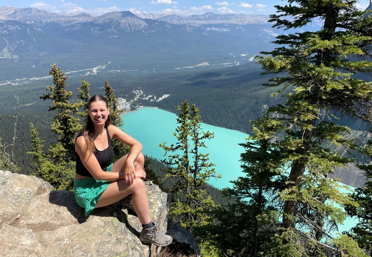 Collega Emma in Canada bij Lake Louise