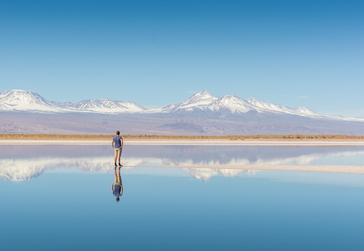 Atacama woestijn, zoutvlakte in Chili