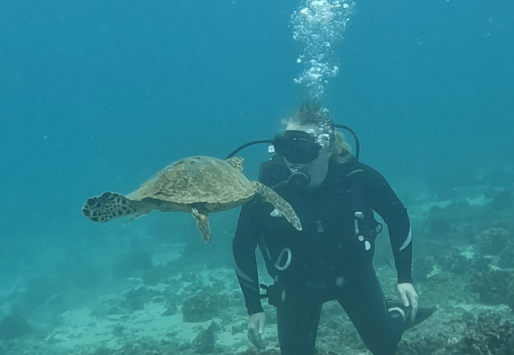 Collega Judith aan het duiken