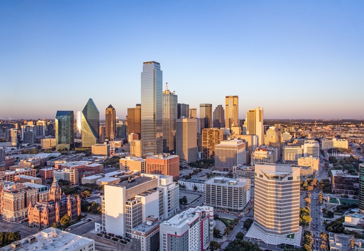 De skyline van Dallas, Texas, USA