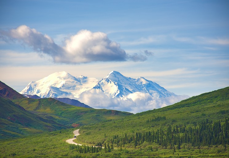 Mount Denali in het Denali National Park, Alaska, Verenigde Staten Mount Denali in het Denali National Park, Alaska, Verenigde Staten