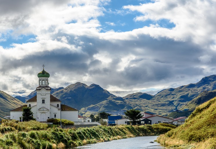 Russisch verleden bij Dutch Harbor, Alaska, Amerika