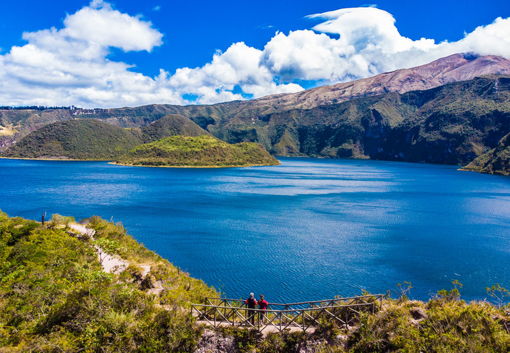 Het Cuicocha meer nabij Otavalo