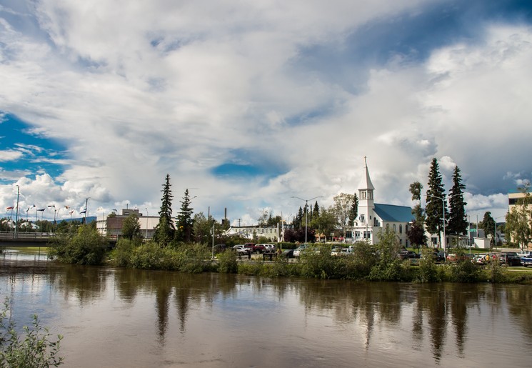 Uitzicht op Fairbanks, Alaska, Amerika