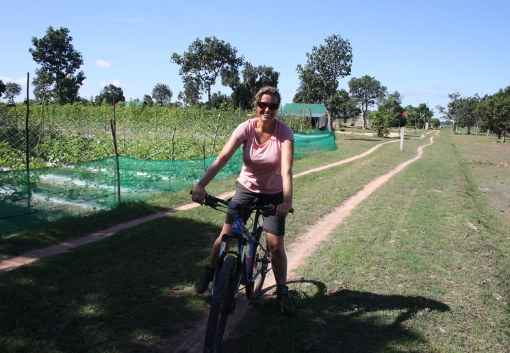 Gionne fietsen in Cambodja