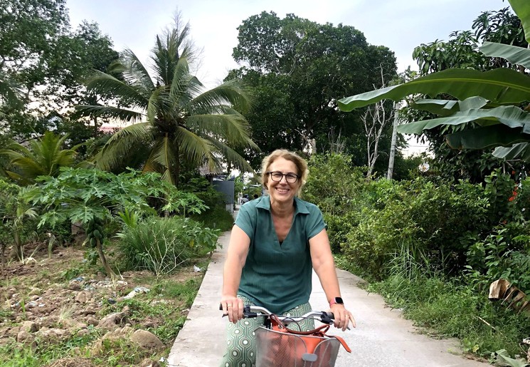 Ga fietsen tussen de rijstvelden