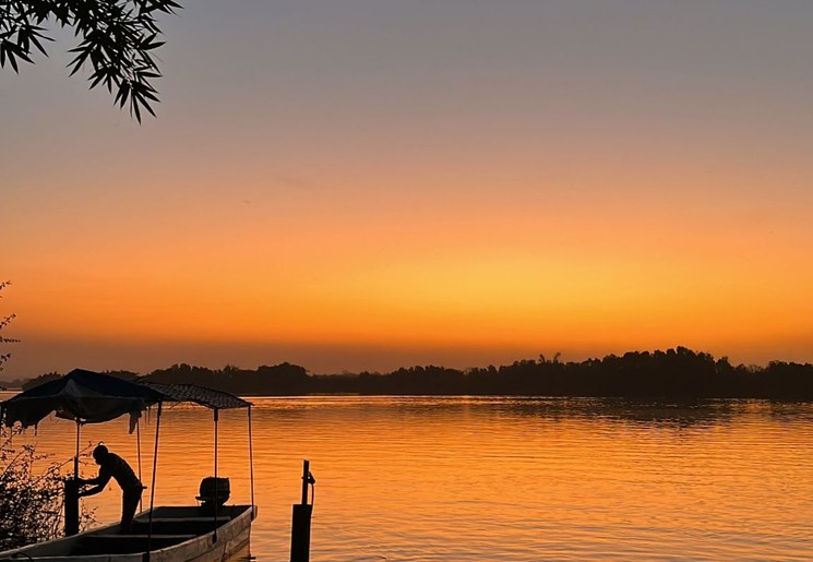 Gambia kuntaur zonsondergang