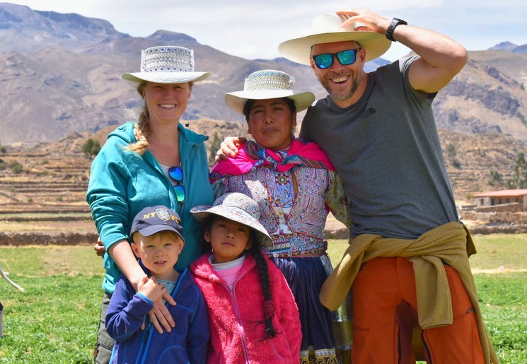 Met het gezin in Chivay, Peru