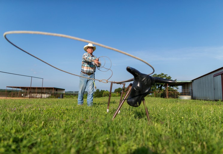 Test je cowboy-vaardigheden op de Wildcatter Ranch, Texas, USA