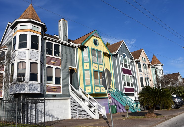 Victoriaanse huizen in de wijk Heights in Houston, Texas, Amerika