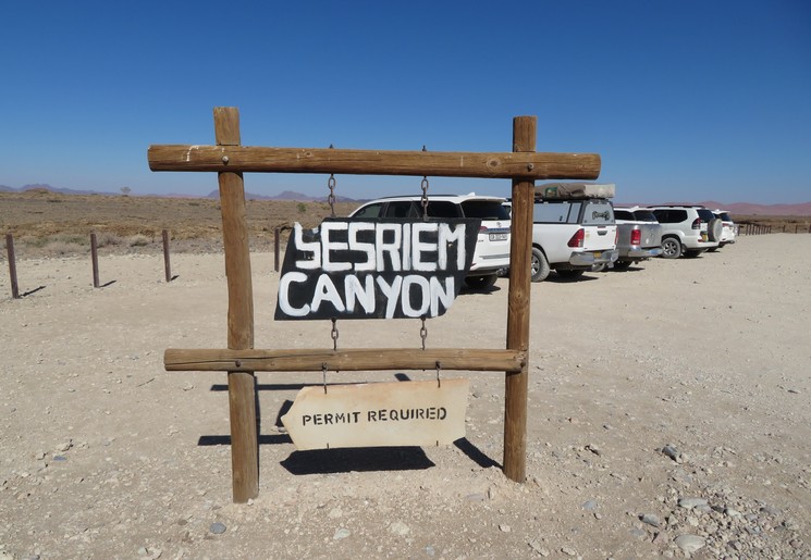 Toegang tot Sesriem Canyon
