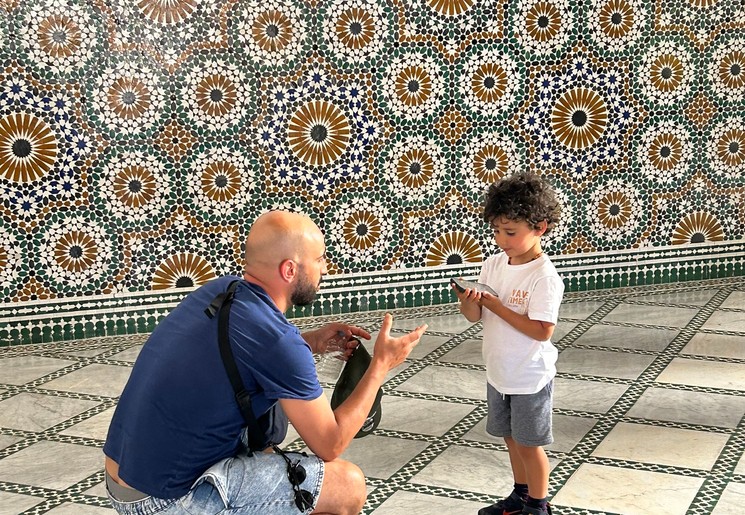 Vader en zoon in Meknes