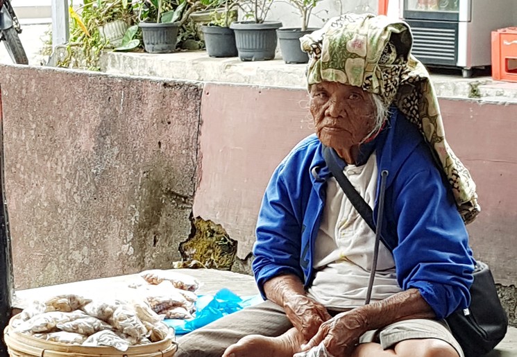 Lokale marktvrouw op het eiland Samosir 