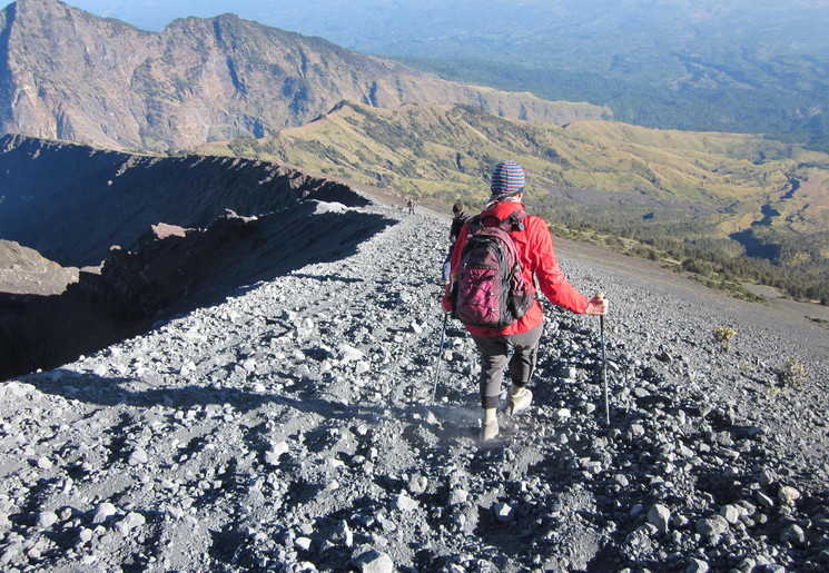 Wandelen op de vulkaan Rinjani, Lombok