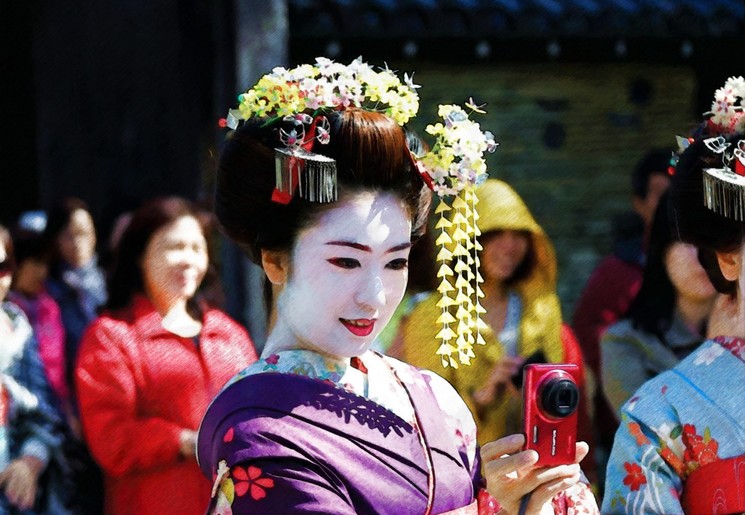 Traditionele geisha in Tokyo