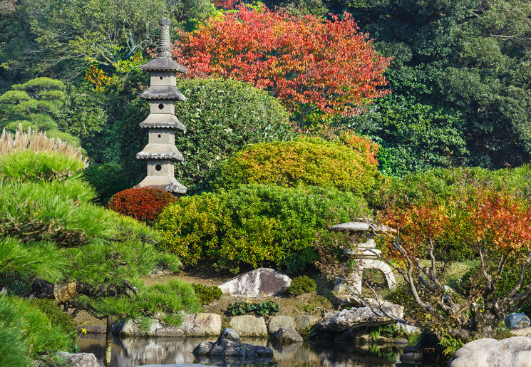 De Japanse tuin Kurakaen in Okayama