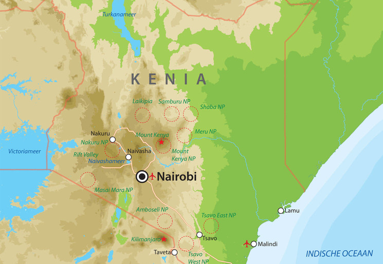 Landkaart van Kenia