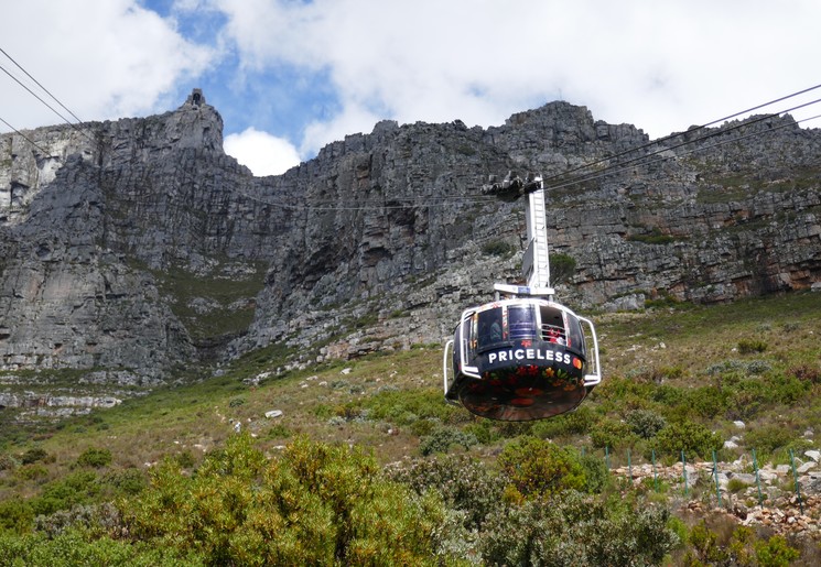 Met de kabelbaan naar de Tafelberg