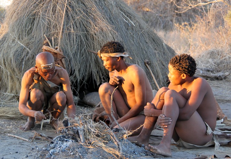Bosjesmannen in Central Kalahari, Botswana
