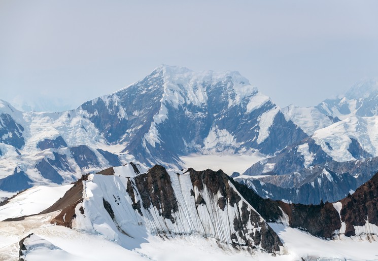 Uitzicht op een gletsjer bij Kluane National Park, Yukon, Canada
