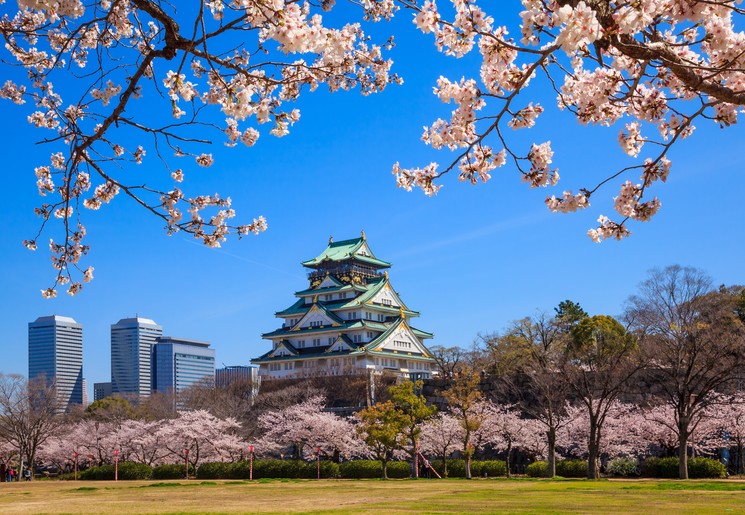 Het kasteel is een aanrader te bezoeken in Osaka, Japan