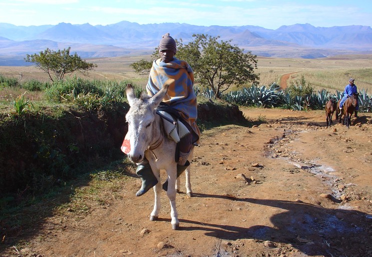 Lesotho-Malelealea-Paardrijden