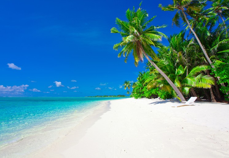 Witte zandstranden op de Malediven