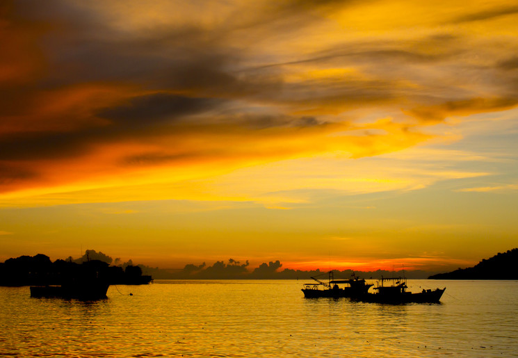 Zonsondergang bij Langkawi, Maleisië