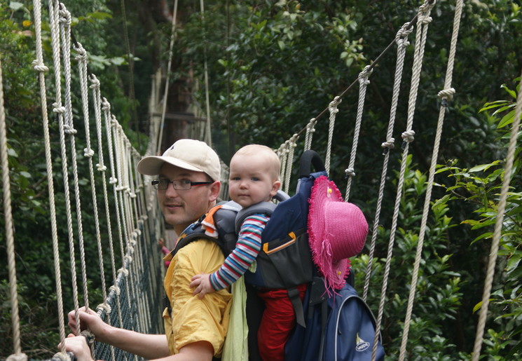 Vader met kinds op reis