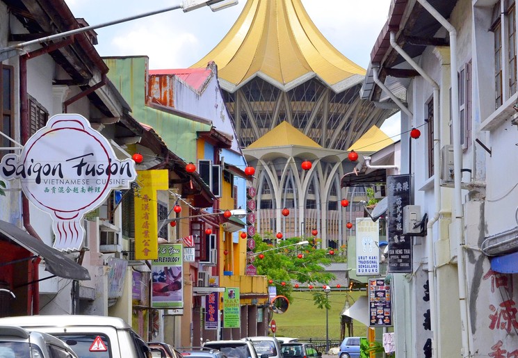 Gezellig straatje in Kuching