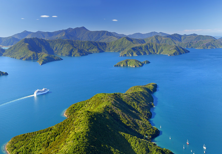 Cruisen door Marlborough Sound in Nieuw-Zeeland