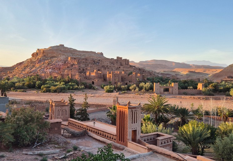 Uitzicht op de ksar van Ait Ben Haddou vanuit Dar Mouna