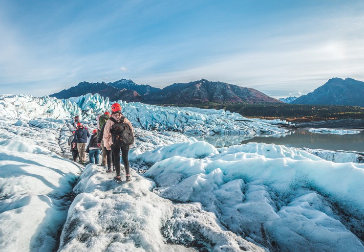 Hiken over de Matanuska gletsjer in Alaska, Amerika