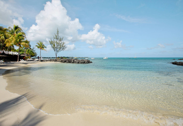 Een van de stranden bij Grand Baie, Mauritius