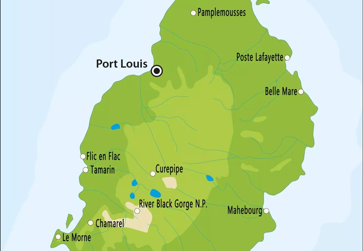 Landkaart van Mauritius