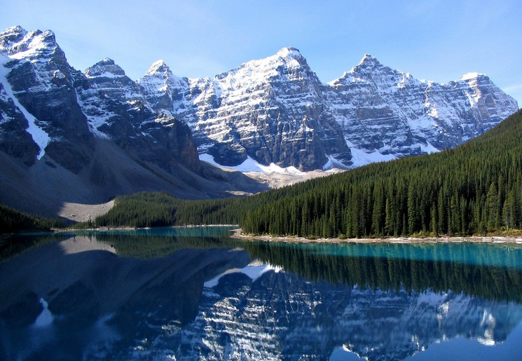Uitzicht op de bergen van de Rockies, Canada