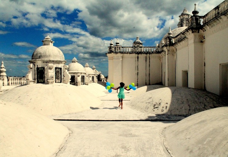 Over de dagen van de witte Kathedraal in Leon, Nicaragua