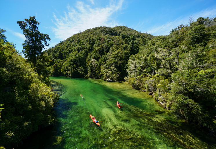 Kajakken door Abel Tasman, Nieuw-Zeeland: