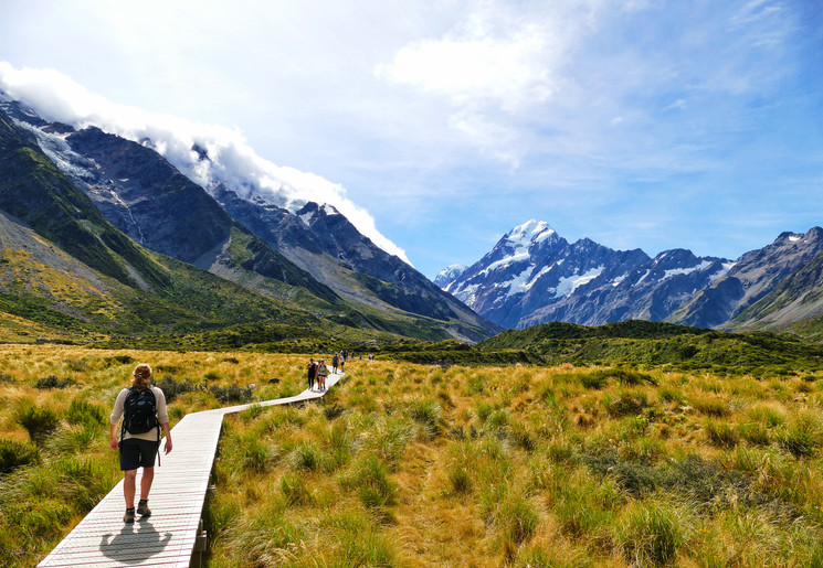 Wandelen door het Mount Cook National Park, Nieuw-Zeeland