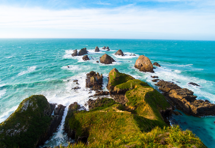Nugget Point bij the Catlins, Nieuw-Zeeland:
