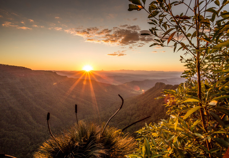 Prachtige zonsopgang bij Lamington National Park