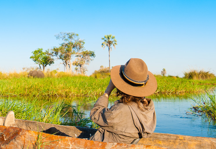 Vaar met een Mokoro door de Okavango Delta, Botswana