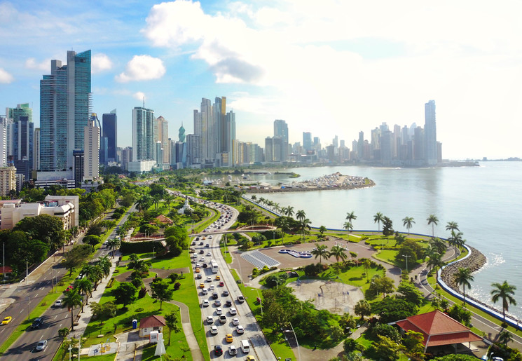 De skyline van Panama City, Panama